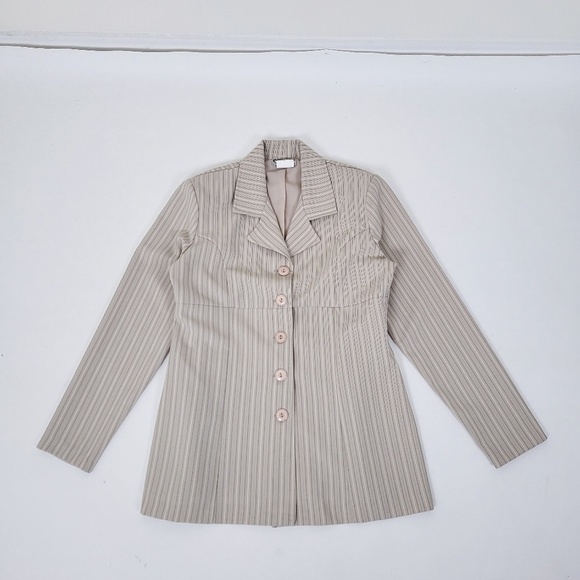 FREE WITH PURCHASE Pinstripe blazer fitted empire waist Y2K - Picture 6 of 13